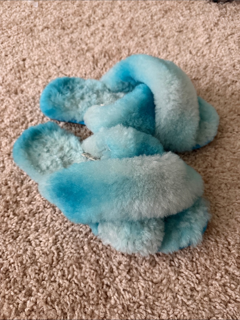 EMU Australia Crisscross Slippers - Aqua Blue